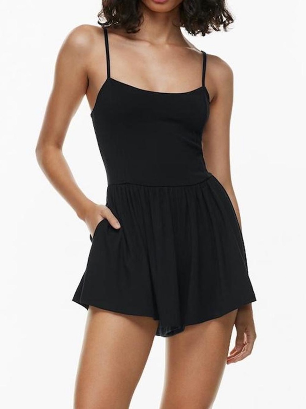Aritzia Black Spaghetti Strap Romper